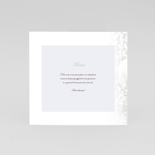 Cartes Remerciements Mariage Roses blanches